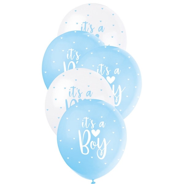 Unik Party Its A Boy Latex Pearlised Baby Shower Balloons (Pa Blue/White One Size