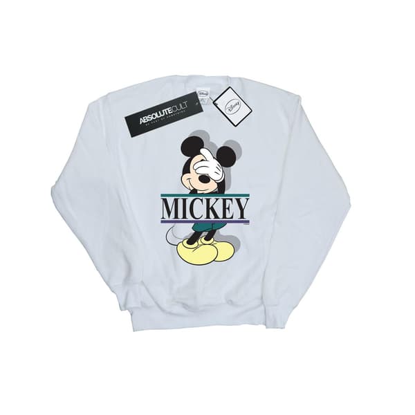 Disney Herr Mickey Mouse Letters Sweatshirt S Vit White S