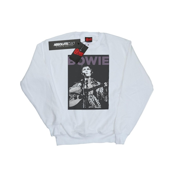 David Bowie Boys Rock Poster Sweatshirt 7-8 år Vit White 7-8 Years