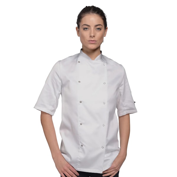 Dennys Korthärmad Kockjacka för Dam / Kockkläder XS Vit White XS