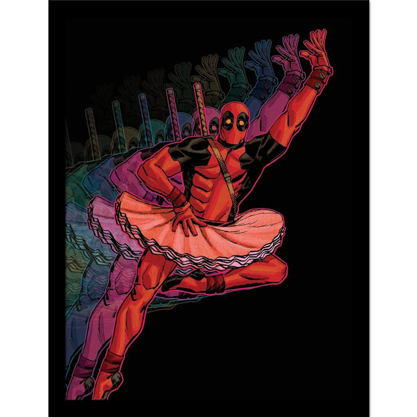 Deadpool Ballerina Inramad Poster 40cm x 30cm Flerfärgad Multicoloured 40cm x 30cm