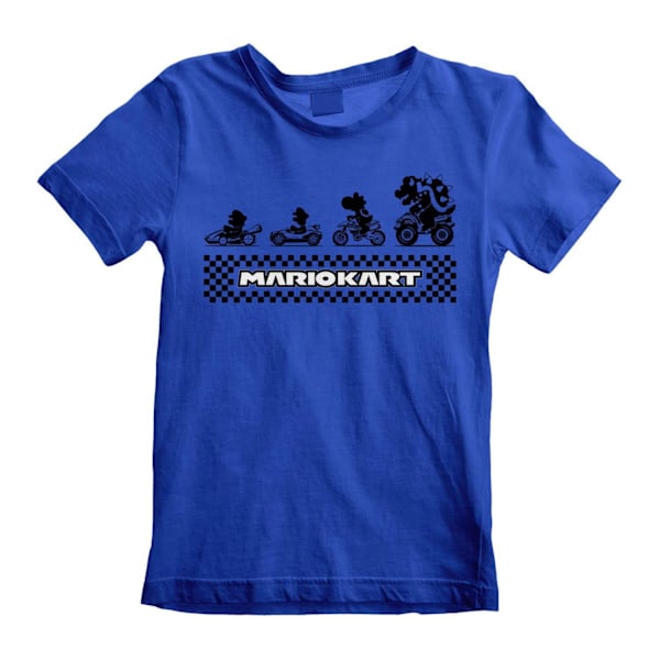 Mario Kart Barn/Barn Silhouette T-shirt 12-13 år Blå Blue 12-13 Years