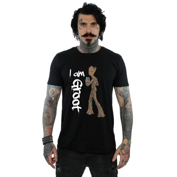 Marvel Herr Avengers Infinity War Graffiti Groot T-Shirt 3XL Svart Black 3XL