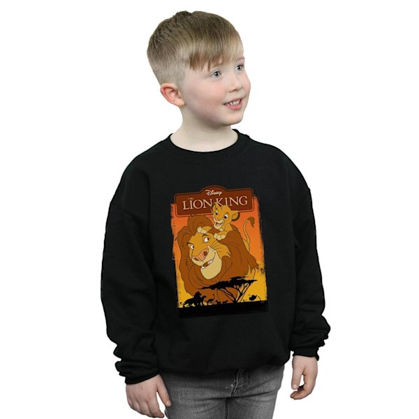 Disney Boys The Lion King Simba Och Mufasa Sweatshirt 7-8 År Black 7-8 Years