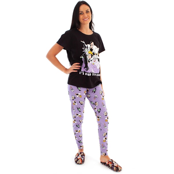 Disney Dam Its Good To Be Bad Skurkar Pyjamasset L B Black/Lilac L