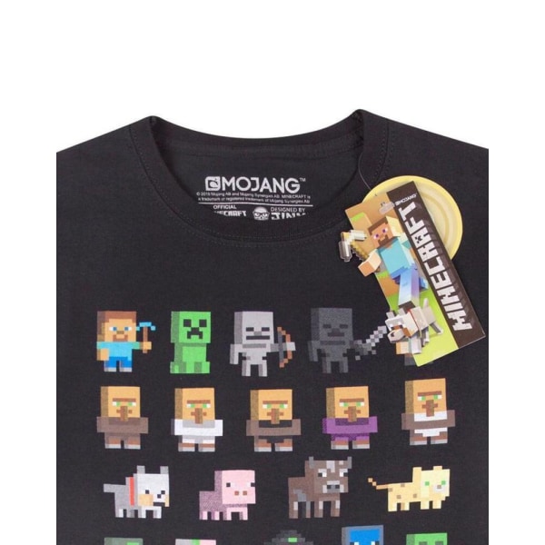 Minecraft Official Boys Sprites Characters T-shirt 14-15 år Black 14-15 Years