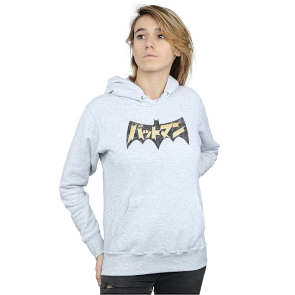 DC Comics Dam/Kvinnor Batman International Logo Hoodie M Heat Heather Grey M