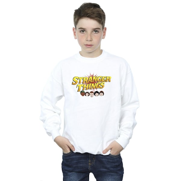 Netflix Boys Stranger Things Comic Heads Sweatshirt 9-11 år White 9-11 Years