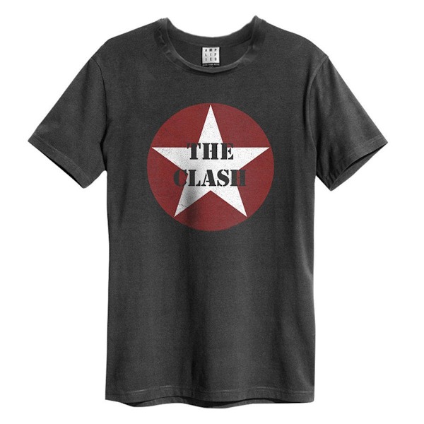 Amplified Unisex Vuxen The Clash Logotyp T-shirt M Kol Charcoal M