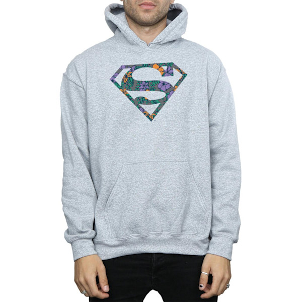 DC Comics Herr Superman Floral Logo 1 Hoodie XXL Sports Grey Sports Grey XXL