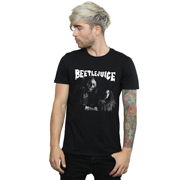 Beetlejuice Monokrom T-shirt för män, 3XL, svart Black 3XL