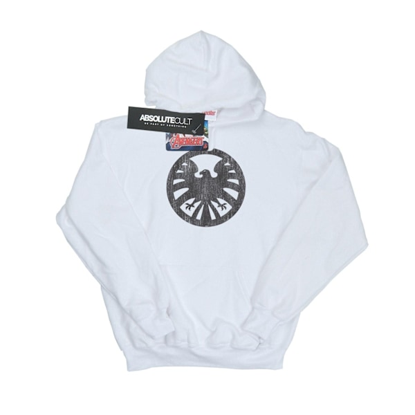 Marvel Herr Agents Of SHIELD Distressed Logo Hoodie 4XL Vit White 4XL