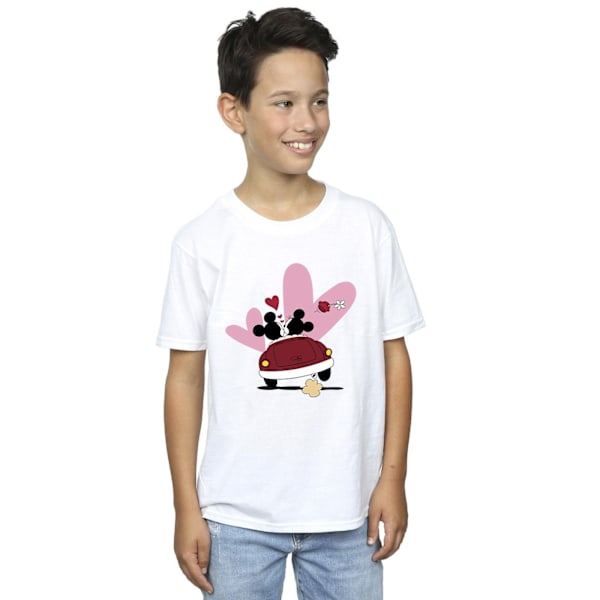 Disney Boys Mickey Mouse Car Print T-Shirt 9-11 år Vit White 9-11 Years