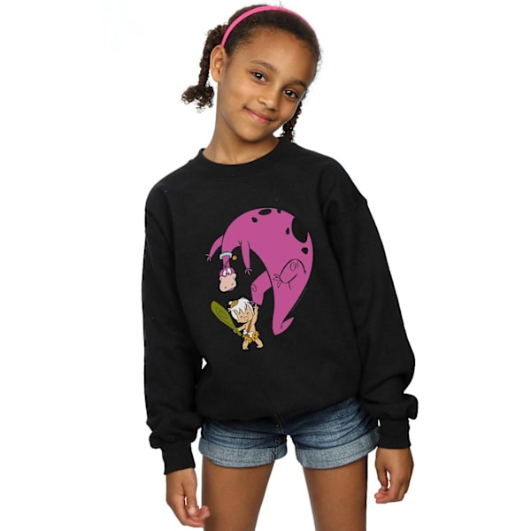 The Flintstones Girls Bamm Bamm And Dino Sweatshirt 12-13 År Black 12-13 Years