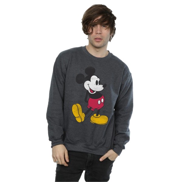 Disney Herr Mickey Mouse Classic Kick Sweatshirt M Mörk Heather Dark Heather M