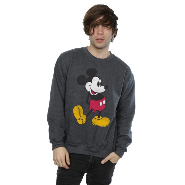 Disney Herr Mickey Mouse Classic Kick Sweatshirt S Mörk Heather Dark Heather S