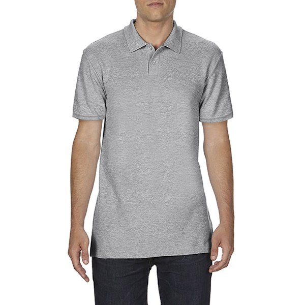Gildan Softstyle Herr Kortärmad Dubbel Pique Poloskjorta 4XL Sport Grey (RS) 4XL