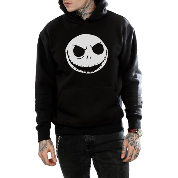 Nightmare Before Christmas Herr Jack Skellington Ansikte Bomullströja Black S