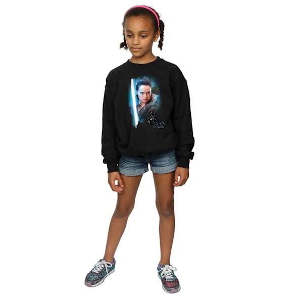 Star Wars Girls The Last Jedi Rey Borstad Sweatshirt 7-8 År Black 7-8 Years