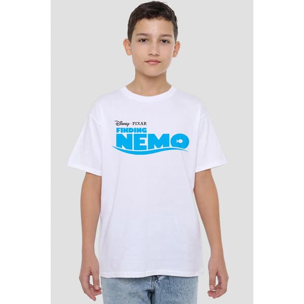 Finding Nemo Barn/Kids Logotyp T-shirt 3-4 År Vit White 3-4 Years