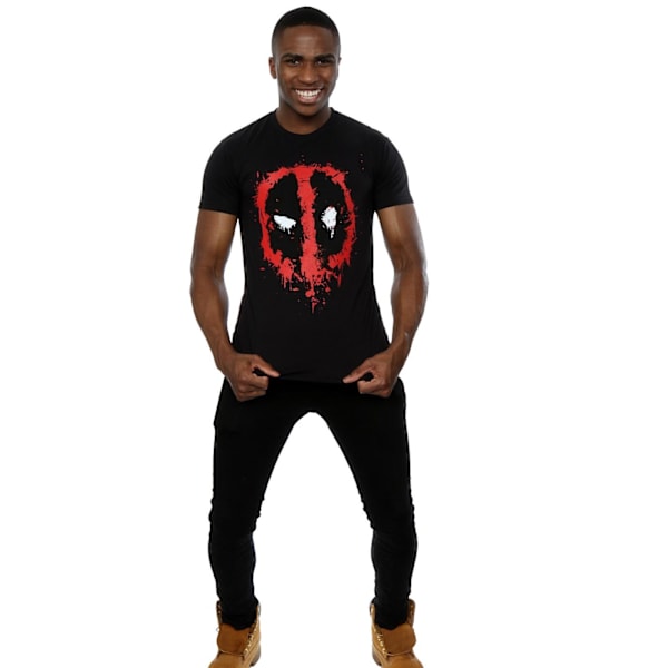 Deadpool herr Splat Face bomull T-shirt M svart Black M