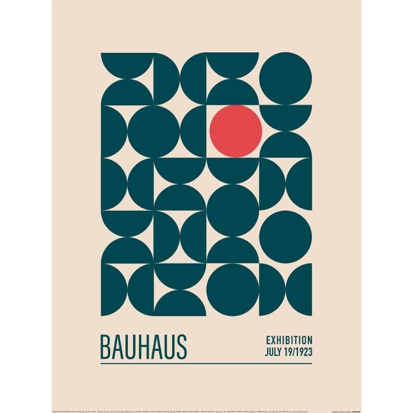 Emel Tunaboylu Bauhaus Mavi Kureler Print 50cm x 40cm Beige/Blu Beige/Blue/Red 50cm x 40cm