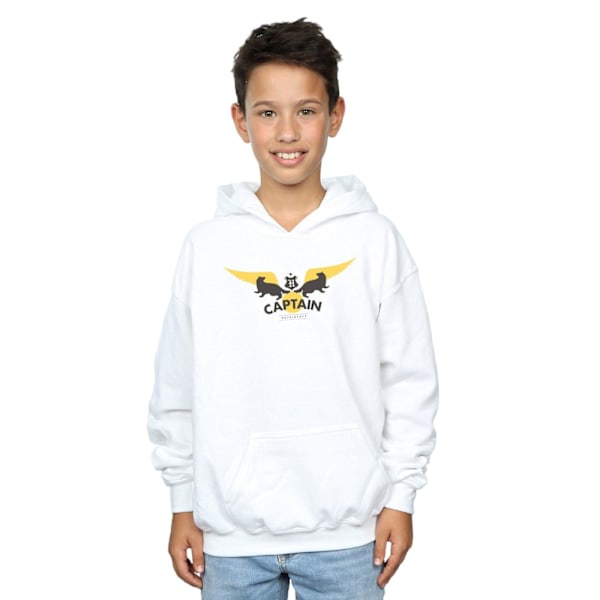 Harry Potter Pojkar Hufflepuff Kapten Hoodie 7-8 År Vit White 7-8 Years