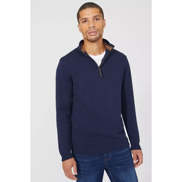 Maine Premium Cotton Funnel Neck Jumper S Navy för män Navy S