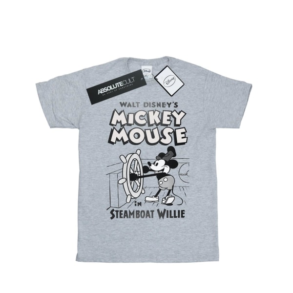 Disney Boys Musse Pigg Ångbåt Willie T-shirt 7-8 år Spo Sports Grey 7-8 Years