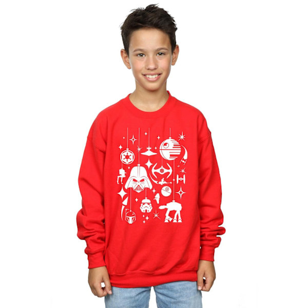 Star Wars Jul Dekorationer Sweatshirt för Pojkar 7-8 År Röd Red 7-8 Years