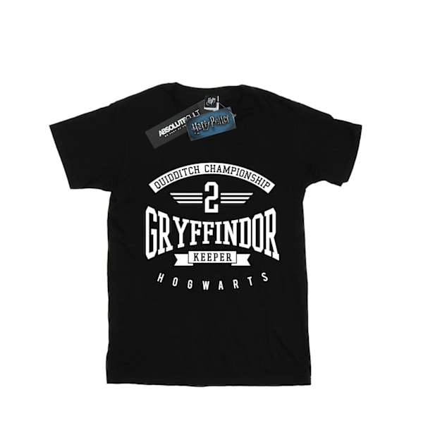 Harry Potter T-shirt för flickor, Gryffindor Keeper, bomull, 12-13 år Black 12-13 Years