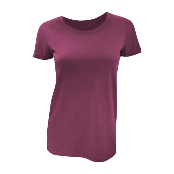 Bella Dam/Dam Triblend T-shirt med rund hals M Rödbrun Triblen Maroon Triblend M