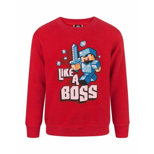 Minecraft Barn/Pojkar Officiell Like A Boss Sweatshirt År Red Years (5/6)