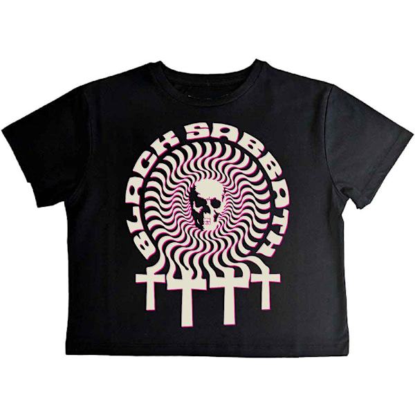 Black Sabbath Dam/Kvinnor Hypnotic Skull Crop Top M Svart Black M