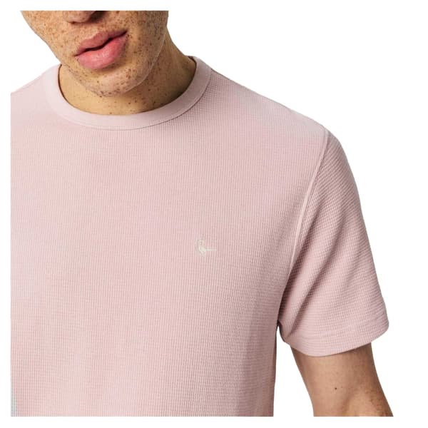 Jack Wills Herr Logotyp Våffelstickad T-shirt S Cool Rosa Cool Pink S