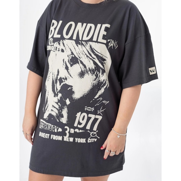 Blondie Dam/Kvinna Oversized T-Shirt Klänning L Kolgrå Charcoal Grey L