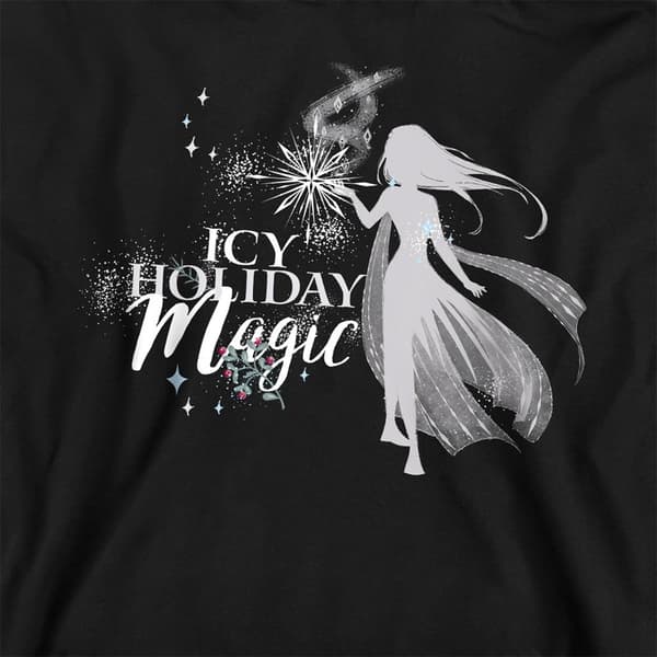 Frost Barn/Barn Icy Holiday Magic Elsa Jultröja Black 7-8 Years