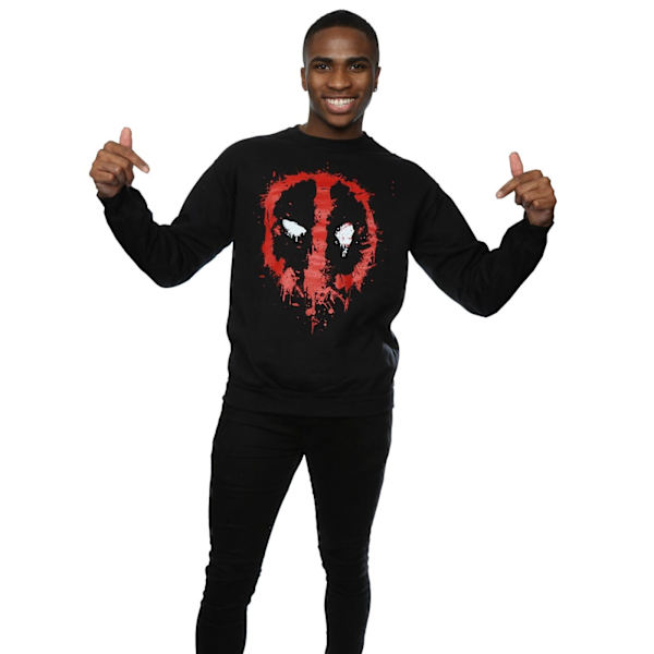 Marvel Deadpool Splat Face Sweatshirt M Svart Black M