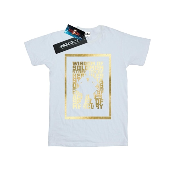 DC Comics Girls Shazam Gold Text Bomull T-shirt 9-11 år Vit White 9-11 Years