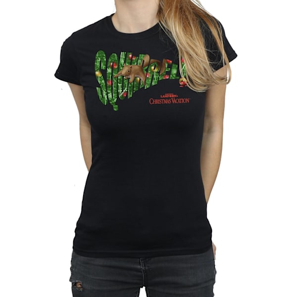 National Lampoon´s Christmas Vacation Dam/Damer Ekorre Träd Bomull T-Shirt M Svart Black M