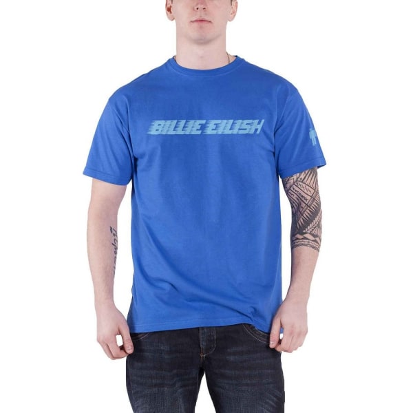 Billie Eilish Unisex Vuxen Ärm Tryck Logo T-Shirt M Blå Blue M