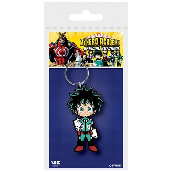 My Hero Academia Deku nyckelring i gummi, en storlek, flerfärgad Multicoloured One Size
