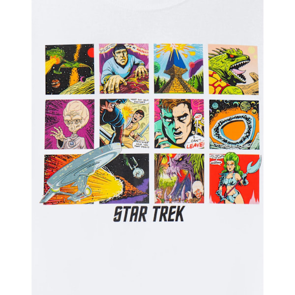 Star Trek Comic Strip T-shirt med korta ärmar för män, L, vit White L