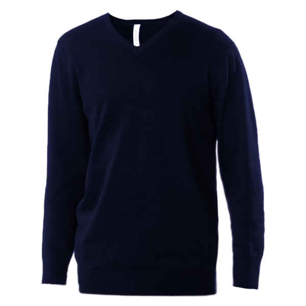 Kariban Herr V-ringad långärmad tröja / stickat XL Marinblå Navy XL