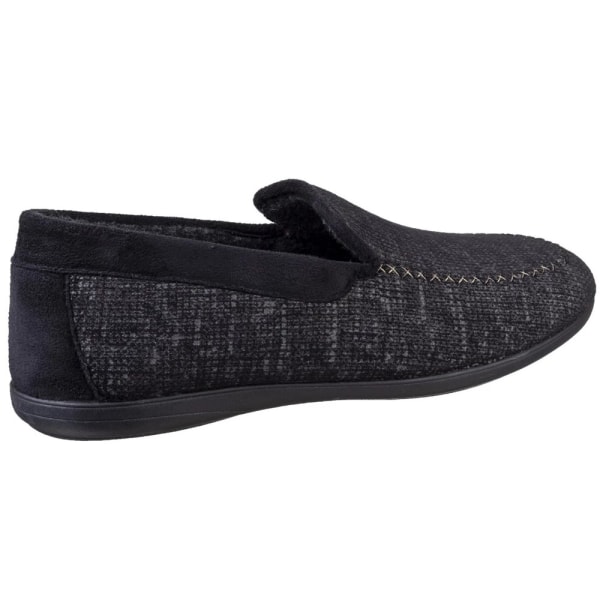 Cotswold Mens Stanley Moc Toe Full Slipper 7 UK Svart Black 7 UK