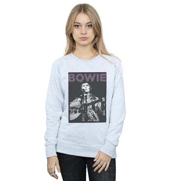 David Bowie Dam/Kvinnor Rock Poster Sweatshirt S Sports Grey Sports Grey S