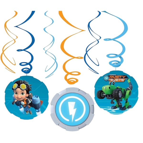 Rusty Rivets Swirl Hängande Dekoration (Paket med 6) En Storlek Flerfärgad Multicoloured One Size