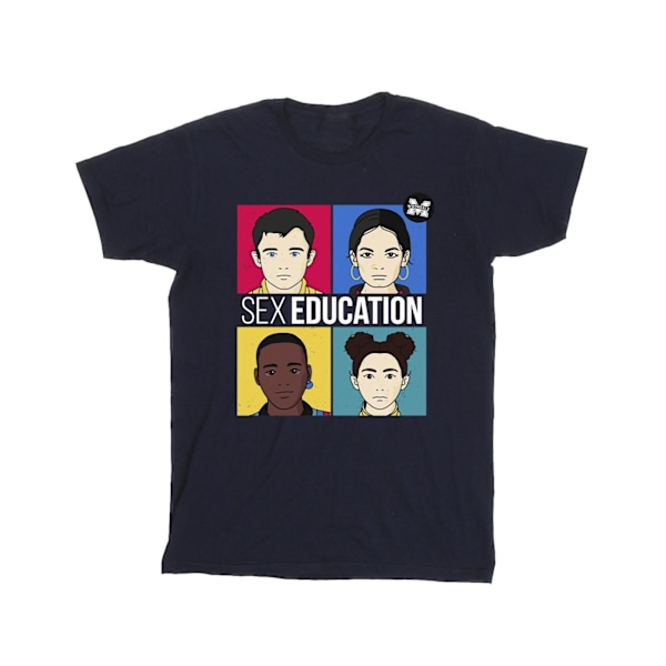 Netflix Mens Sex Education Teen Illustrated T-Shirt M Navy Blue Navy Blue M