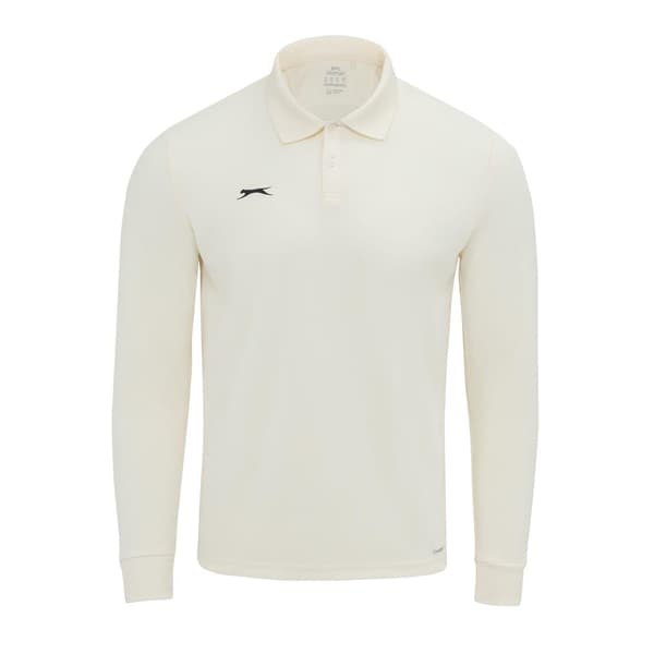 Slazenger Långärmad Pikétröja för Herr S Cream Cream S
