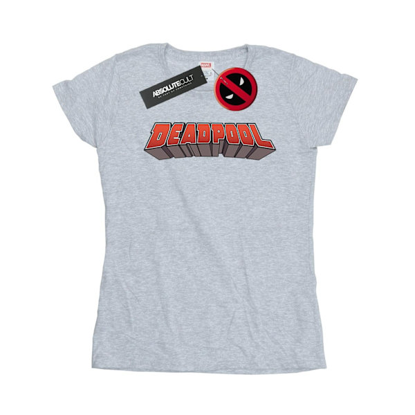 Marvel Womens/Ladies Deadpool Text Logo Bomull T-Shirt XXL Spor Sports Grey XXL